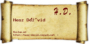 Hesz Dávid névjegykártya
